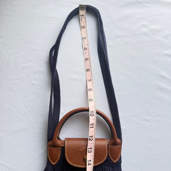 Longchamp Le Pliage Filet Mesh Bag - Navy Large Excellent Condition - Picture 8 of 10